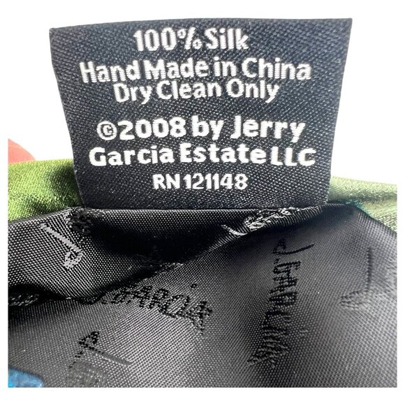 Jerry Garcia Silk Tie Blue Green Desert Storm Limited ED Collection 47 Abstract - Picture 11 of 11